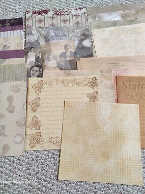 SCRAPBOOK 95 12x12 SHEETS WALLPAPERS FLORALS STRIPES 25 PLASTIC WINDOWS REFILLS